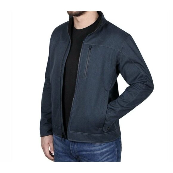 Kirkland Signature Men's Medium 3-Layer Water Resistance Jacket Dark Blue Zip Up - Picture 1 of 11